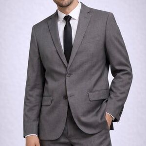 Men’s Grey Suit Jacket | Size L | Structured Fit | Fully Lined | Classic